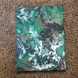 Green pour paint art